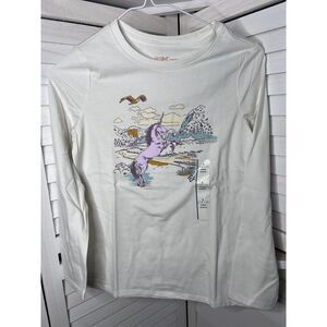 Cat & Jack Kids Long Sleeve Unicorn Graphic Tee Cream Size L‎ (10-12) NWT